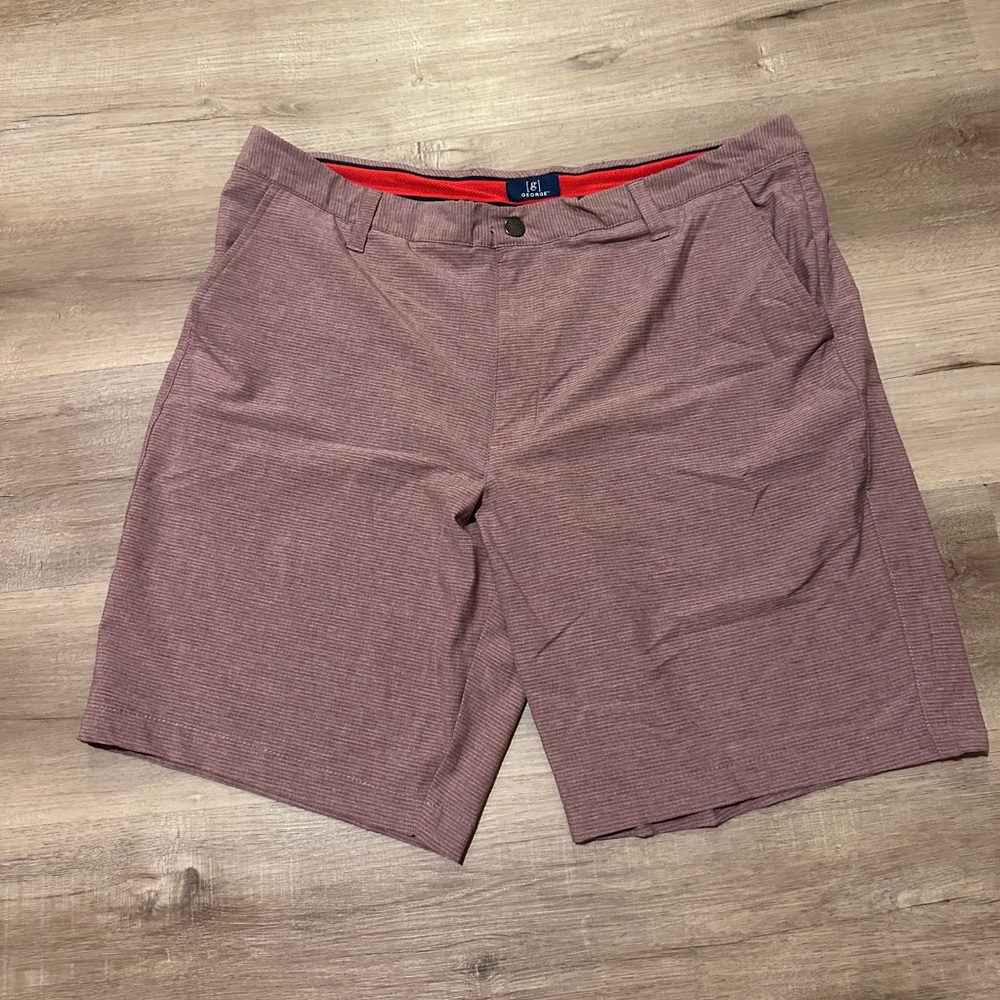 George Men's Maroon Flat Front Casual Shorts